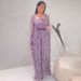 Women's Clothing Elegant Temperament Solid Color Diamond Pattern Design Floating Sleeves Dress_ecoleips.com