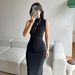 European And American Style 2024 Summer New Solid Color Slit High Waist Slim Sexy Sleeveless Long Women's_ecoleips.com