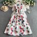High Grade Printed Temperament Sleeveless Dress For Women 2025 Summer New Style Waist Slimming Fluffy Long Skirt_ecoleips.com