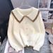 Sweetheart Neckline Knit Cardigan For Women - Soft & Stylish Fall/Winter Pullover With Contrast Color Design_ecoleips.com