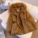 Winter Parka Coat With Faux Fur Hood - Thickened Polyester Cotton Jacket For Women (Loose Fit, Mid-Length, Pockets)_ecoleips.com