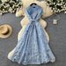 Elegant French Lace Floral Maxi Dress For Women - High Waisted Slim Fit Long Dress With Hollow Out Design_ecoleips.com