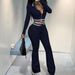 Women's Fashion Two-Piece Set Cropped Zip-Up Hoodie With High-Waisted Leggings - Slim Fit Casual Sportswear Outfit In White, Navy, Black, Beige_ecoleips.com