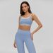Color Block Thin Strap Padded Crop Top & Stretch Bootcut Workout Pants_ecoleips.com