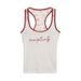 American Spicy Girl Letter Racerback Camisole For Women Summer Outerwear Design Sense Slim Fit Vacation Style Sleeveless_ecoleips.com