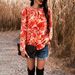 Women's clothing elegant casual printed round neck long sleeve_ecoleips.com