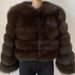 Women's Clothing fur coat fox fur patchwork winter thick warm long sleeve short fur coat_ecoleips.com