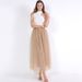 K Women's Mesh Half Body Long Skirt, Gauze Skirt_ecoleips.com