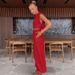 Fashionable Cotton And Linen Women's Set For Autumn And Summer: Shoulder-Padded Sleeveless Top With Long Pants, Two-Piec_ecoleips.com