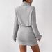 Autumn And Winter Slim-fit Fashion Pit Strip Turtleneck Hip-wrapped Long-sleeved Dress_ecoleips.com