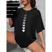 Foreign Trade Independent Station European And American Loose Mid-Length Short Sleeve Gradient Heart_ecoleips.com