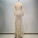 Women's Clothing Backless One Shoulder Diamond Long Slit Feather Dress_ecoleips.com