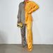 Women's Clothing Fashion Satin Color Matching Loose Button Elastic Pants Casual Women's Suit_ecoleips.com