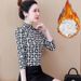 Women’s Fleece-Lined Semi-Turtleneck Top – Long Sleeve Black & White Checkered Shirt For Winter (Flannel & Warmth)_ecoleips.com