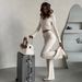 Women's Slim Fit Two Piece Sports Suit Casual Street Style Top And Tight Pants Navel Baring Polyester_ecoleips.com