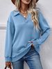 Women's Collared Long-sleeved Loose Fleece-lined Sweatshirt_ecoleips.com
