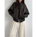 Aria Basics THE MIND Motorcycle Retro For Women 2026 Spring New Korean Style Short Leather Jacket A9138_ecoleips.com