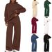 New Autumn And Winter Women's 2 Piece Casual Hooded Fleece Sweatshirt Sports Suit_ecoleips.com