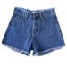 Women's Clothing Summer Denim Shorts For Women New Style Raw Edge Wide Leg Outer Wear Slim High Waist Thin A Line Hot Pants_ecoleips.com