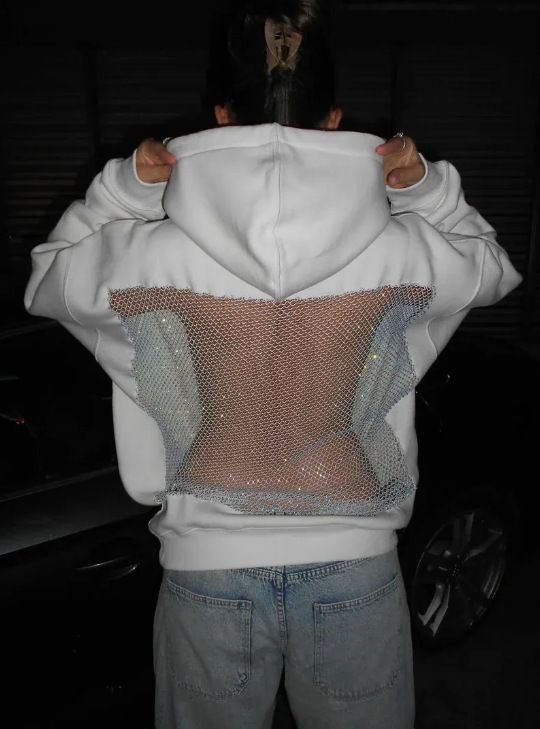 Women's Clothing 2026 Women's Fashion Hoodie With Backless Lace Mesh Design, Oversized Streetwear Pullover, Long Sleeve Casual Top For Autumn Winter_ecoleips.com