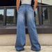 Women's High Waist Loose Fit Ripped Denim Jeans - Street Style Distressed Wide Leg Pants With Stretch Comfort_ecoleips.com