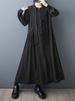 Black Vintage Lace-Up Shirt Dresses For Women Autumn New In Long Sleeve Loose Casual Long Dress Fashion Elegant Clothing 2025_ecoleips.com