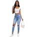 Women's Clothing Fashion Street Shooting High Waist Skinny Blue Jeans For Women_ecoleips.com