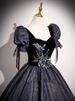 Women's Clothing Evening Dress Black Heavy New Puff Sleeve Vocal Art Examination Performance Host Dress_ecoleips.com