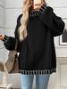 new cardigan vneck embroidered temperament black and white color matching slimming slim cardigan sweater jacket_ecoleips.com