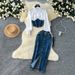 Denim Skirt Set – Belted Shirt & A-Line Skirt, Polyester-Blend Office-To-Dinner Outfit (S-Xl, Blue) Waist-Defining Magic_ecoleips.com