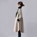 Japanese Style Oversized Trench Coat – Long Sleeve Double-Breasted Coat With Contrast Collar, Loose Fit Casual Outerwear (Beige, S-L)_ecoleips.com