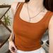 Women's Slim Fit Camisole Tank Top Wide Shoulder Straps Conceals Side Breast Racerback Base Layer Top_ecoleips.com