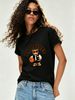 Women Summer Crew Neck Short Sleeve T-Shirt, DR BALLER Basketball Bear Varsity Jacket Graphic Print Casual White Streetwear Loose Tee Top_ecoleips.com