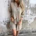 Women's Clothing Casual Solid Color Shorts Long Sleeved Wrinkled Shirt Two Piece Suit_ecoleips.com