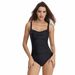 Aria Basics Women's High-end Solid Color European And American Style Swimsuit, Ladies' Conservative Triangle One-piece Swimsuit With_ecoleips.com