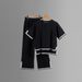 Women's Clothing Summer Knitted Sweater Set Short Sleeved Pullover Wide Leg Pants Comfortable Casual Outfit_ecoleips.com
