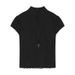 2025 New Hot Girl Black Mesh Long Sleeve T-Shirt Top Women Summer Half Skirt Two-Piece Set_ecoleips.com