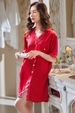 New Sexy Lace Nightdress Women's Pajamas Cardigan Sweet Loungewear_ecoleips.com