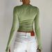 AB417 Early Spring Casual Versatile New Top Solid Color Round Neck Slim Fit Cropped Long Sleeve T-Shirt For Women_ecoleips.com