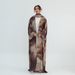 Modest Abaya Dress Elegant Marble Print Scarf & Cardigan Set – Stylish Two-Piece Headscarf With Open Front Knitwear For Women_ecoleips.com