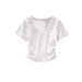 This Korean-Style, Minimalist Short-Sleeved Top Features A Summer-Friendly Modal Fabric With A V-Neck Design And Double_ecoleips.com