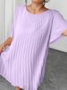 Women's Summer Pleated Solid Color Loose Elegant Chiffon Dress_ecoleips.com