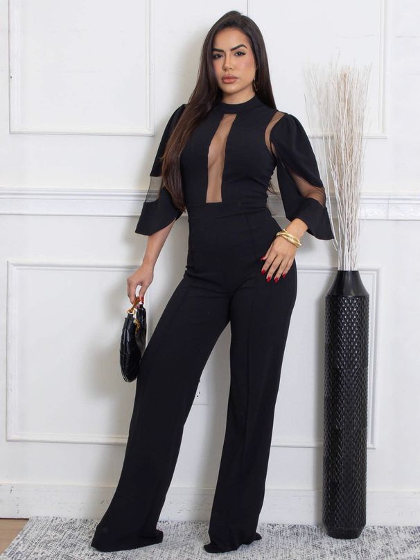 Chic Women's One Shoulder Ruffle Jumpsuit High Waist Loose Fit Fashionable Romper_ecoleips.com