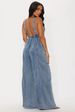 Women's Fashion Washed Denim Jumpsuit American Style Wide Leg Overalls Long Pants_ecoleips.com
