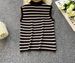 Women's Sweet Chic Striped Turtleneck Sleeveless Knit Top Versatile Loose Slimming Spring Summer Fashion_ecoleips.com