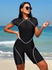 Aria Basics Cross-border 2025 European And American Foreign Trade New Color-blocked Swimsuit With Zipper, Bikini, Boxer_ecoleips.com