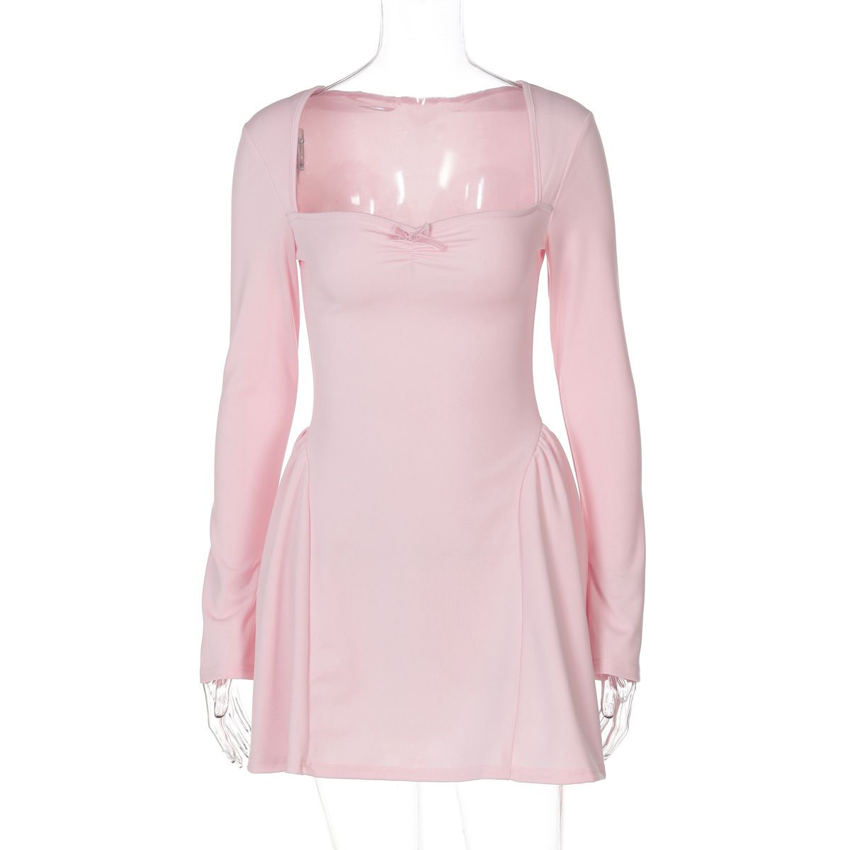 Women's Clothing Sexy Tube Top Slim High Waist Long Sleeve Slim Princess Dress_ecoleips.com
