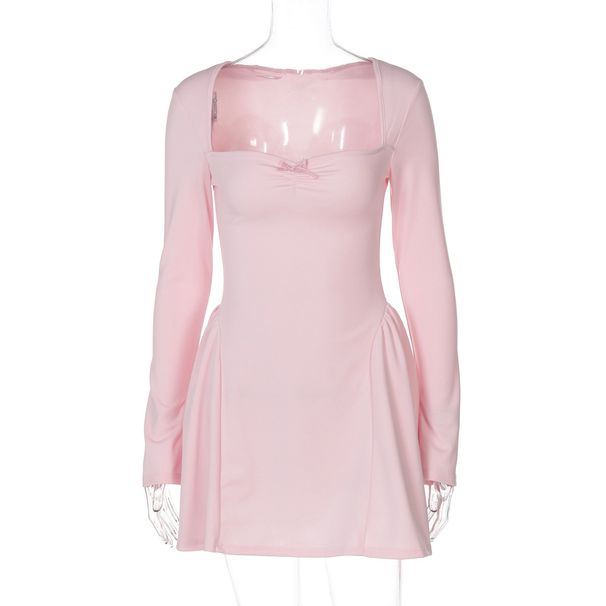 Women's Clothing Sexy Tube Top Slim High Waist Long Sleeve Slim Princess Dress_ecoleips.com
