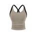 Modal Threaded Sports High Elasticity Tight Yoga Fitness Camisole For Women Summer Ruched Integrated Chest Pad Bra Vest_ecoleips.com