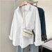 Women's Clothing Casual Loose Long Sleeved Shirt Spring Autumn Simple Versatile Top_ecoleips.com